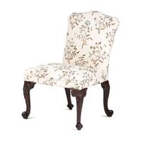 A Chippendale Carved Mahogany Serpentine Seat Scroll-Foot Side Chair