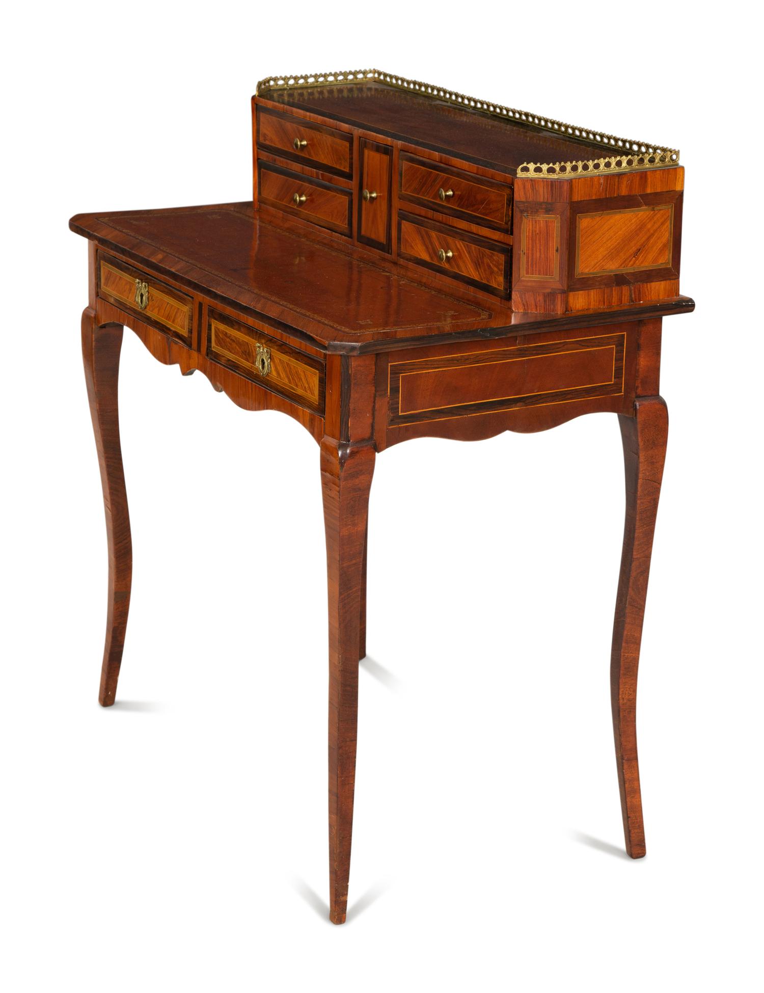 A Louis XV Style Kingwood and Tulipwood Writing Table