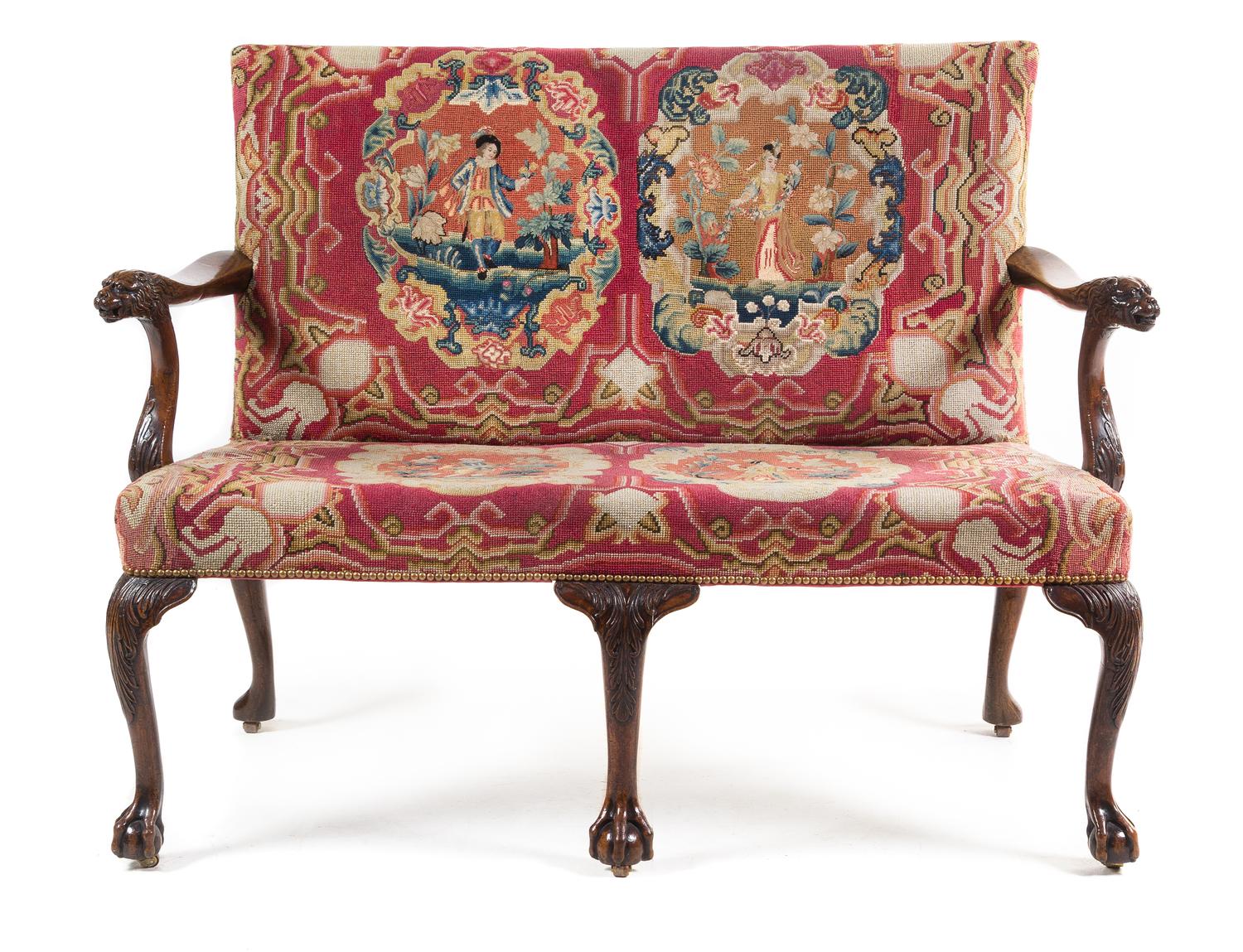 A George II Mahogany Settee Height 41 x width 55 x depth 26 inches. — MID-18TH CENTURY