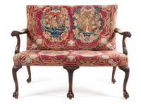 A George II Mahogany Settee Height 41 x width 55 x depth 26 inches. — MID-18TH CENTURY