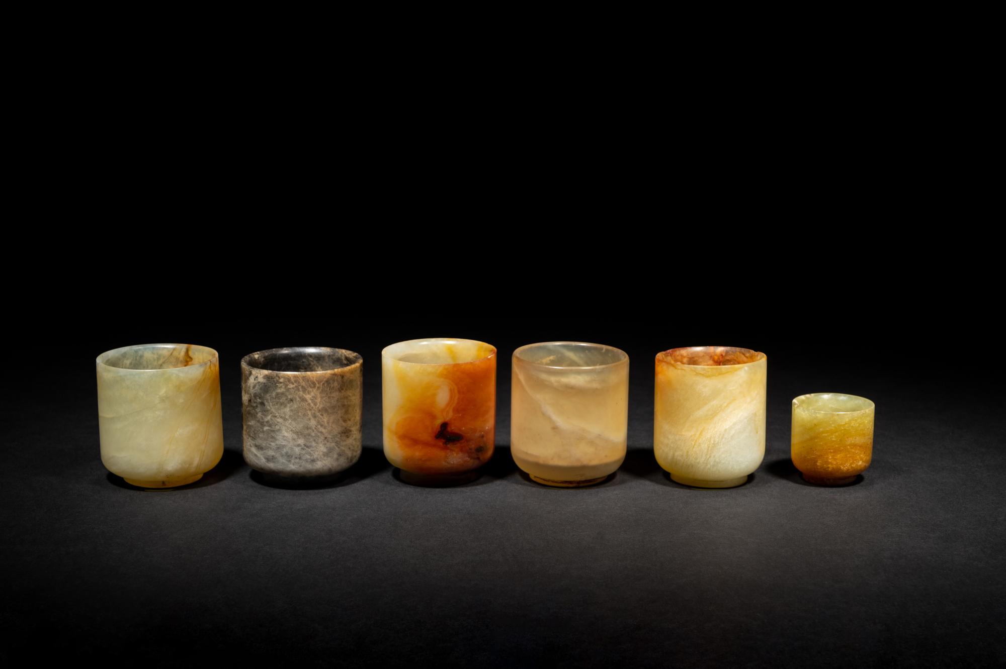 Six Chinese Hardstone Cups
