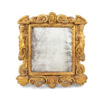 An Italian Giltwood Mirror Height 22 x width 20 inches. — 17TH CENTURY