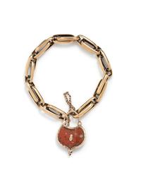 VICTORIAN, YELLOW GOLD AND AGATE BRACELET