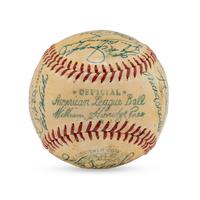 A 1955 New York Yankees Team Signed Autograph Baseball Featuring Mickey Mantle (Beckett Authentication Services Letter of Authenticity)
