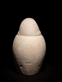 A Set of Four Egyptian Painted Limestone Canopic Jars of the Sons of Horus