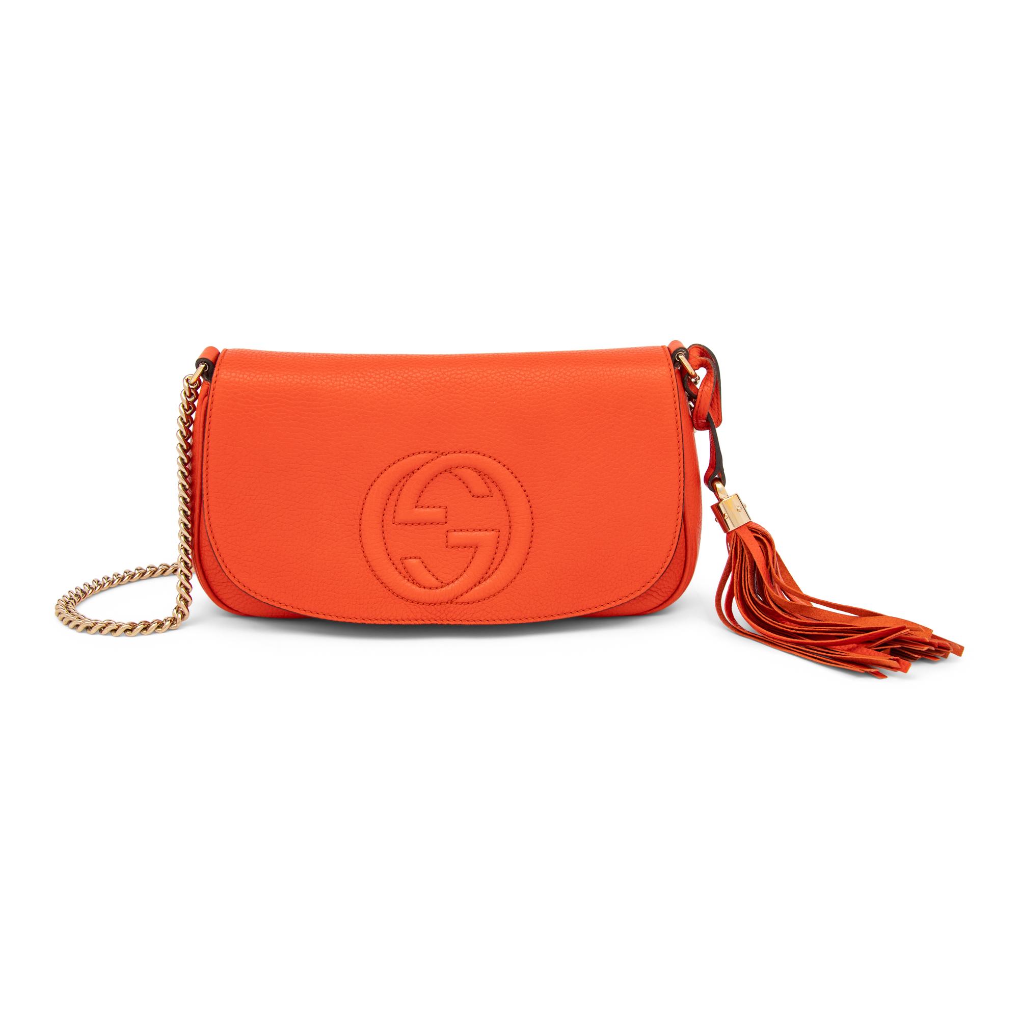 Gucci, Orange Leather Soho Flap Bag