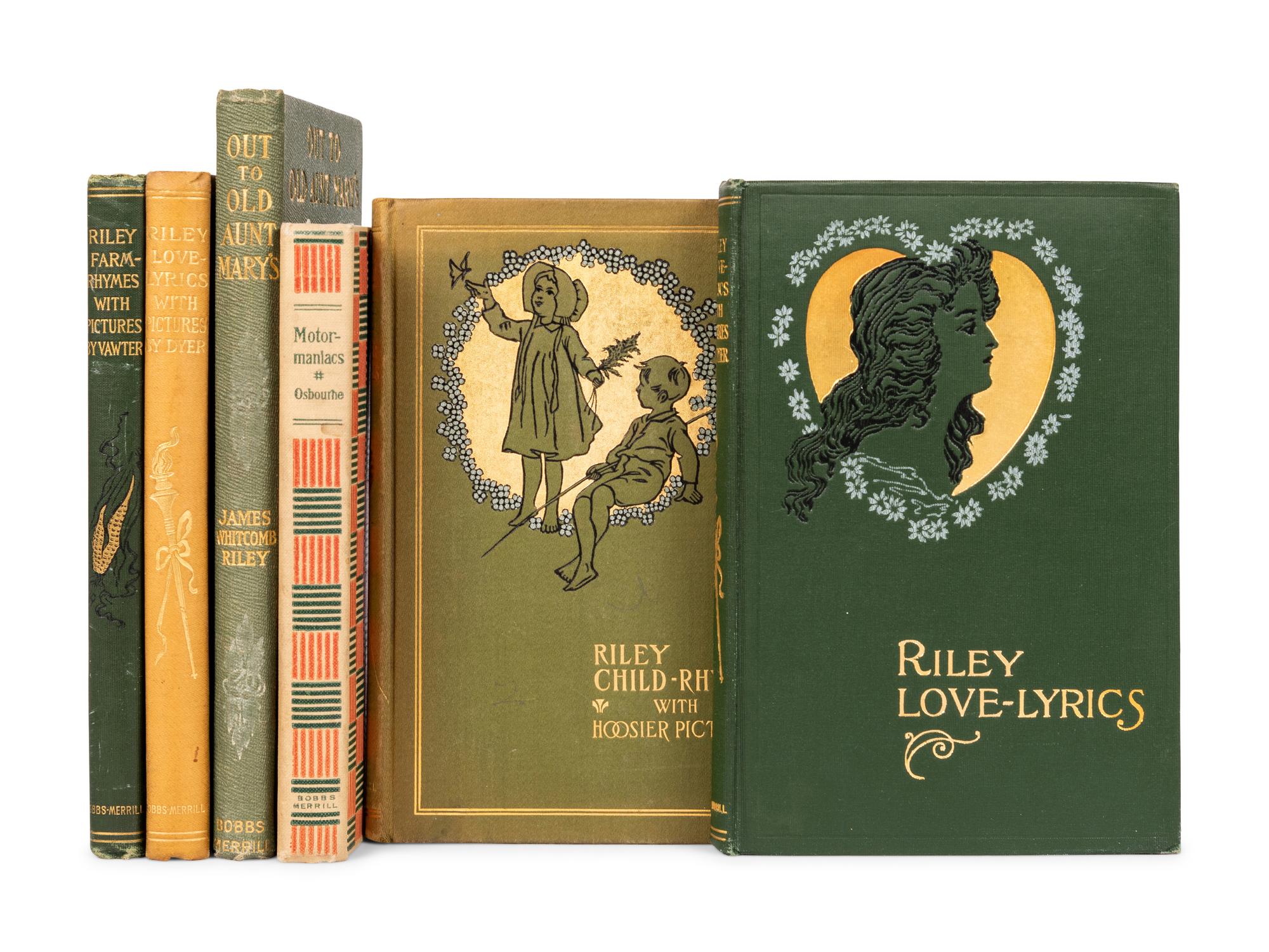 [PUBLISHER'S TRADE BINDINGS - AMERICAN]. A group of 6 bindings published in Indianapolis by the Bobbs-Merrill company, comprising: