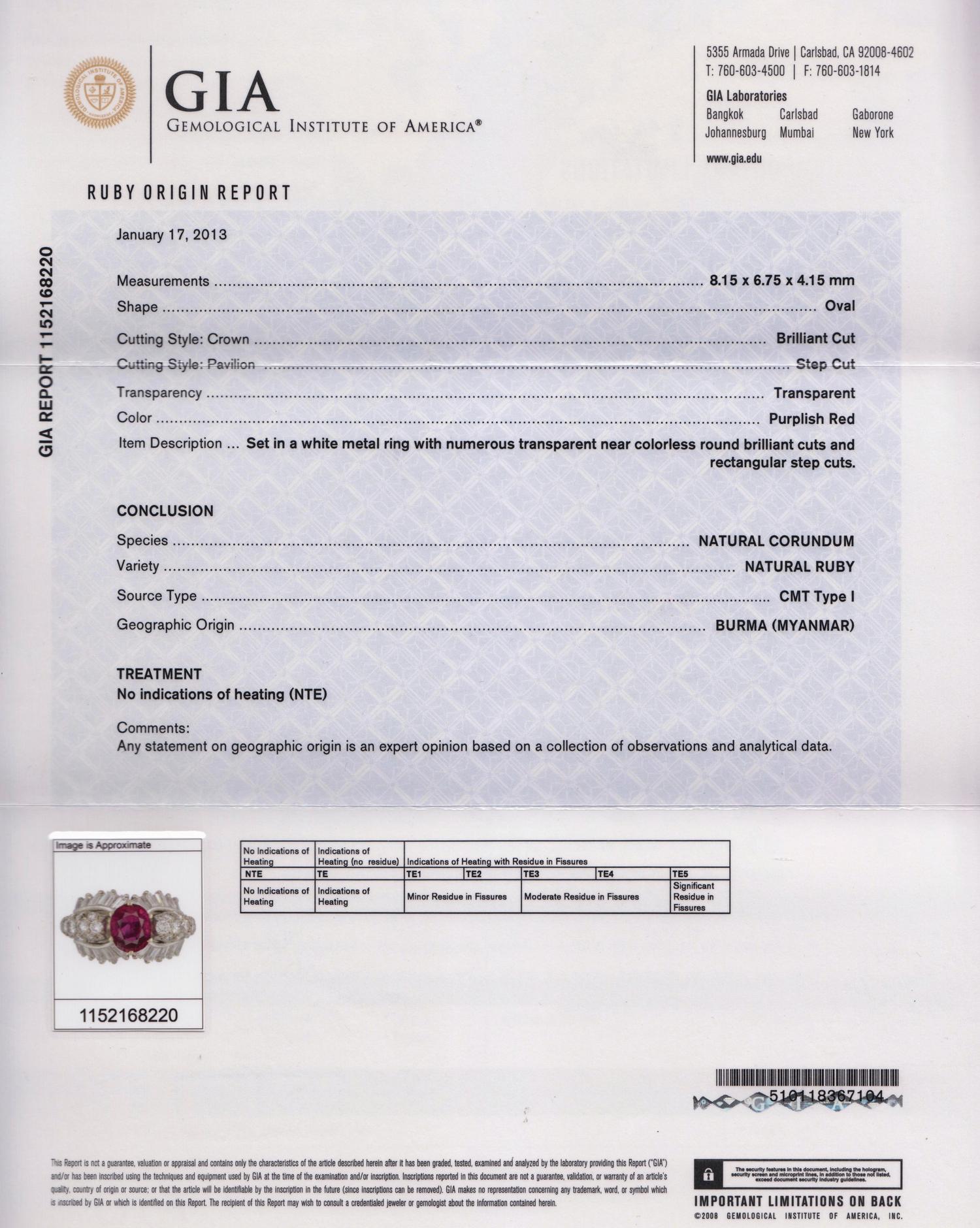 An 18 Karat White Gold, Ruby and Diamond Ring, 5.10 dwts.