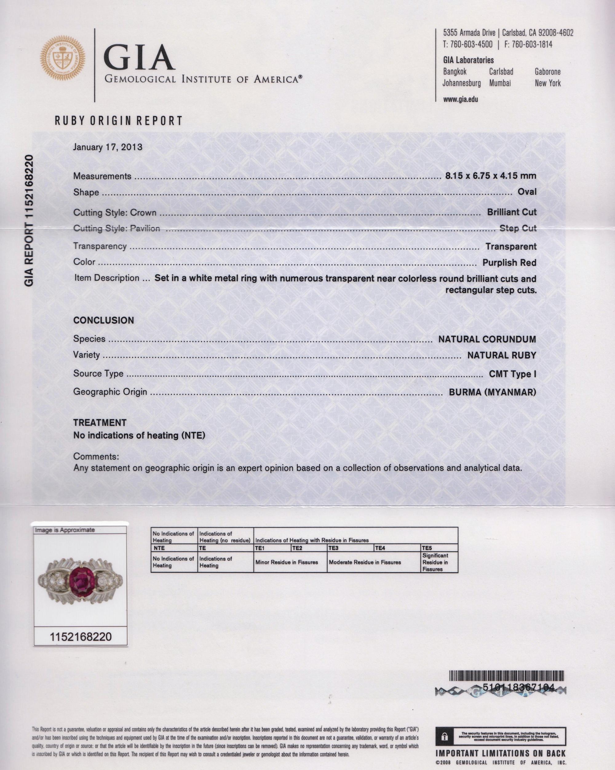 An 18 Karat White Gold, Ruby and Diamond Ring, 5.10 dwts.