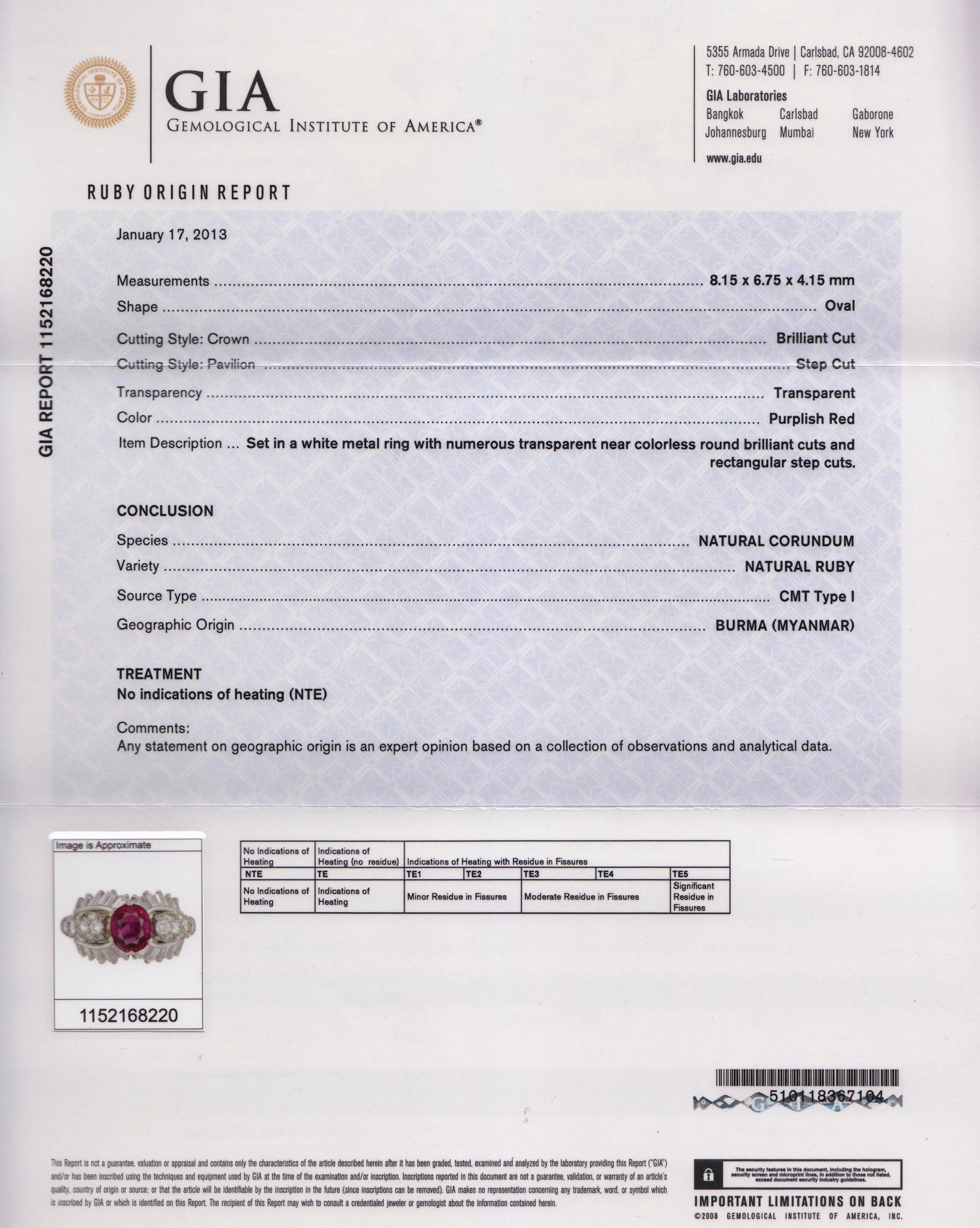 An 18 Karat White Gold, Ruby and Diamond Ring, 5.10 dwts.