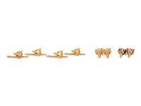 A 14 Karat Yellow Gold and Ruby Fox Dress Set,