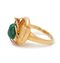 GUCCI, GEMSTONE AND DIAMOND BEETLE RING