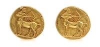 A Pair of 18 Karat Yellow Gold Sagittarius Cufflinks, Van Cleef & Arpels, 14.30 dwts.