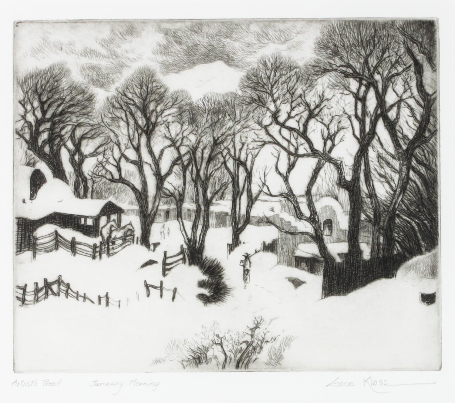 Gene Kloss, (American, 1903-1996), In Ranchos de Taos and January Morning