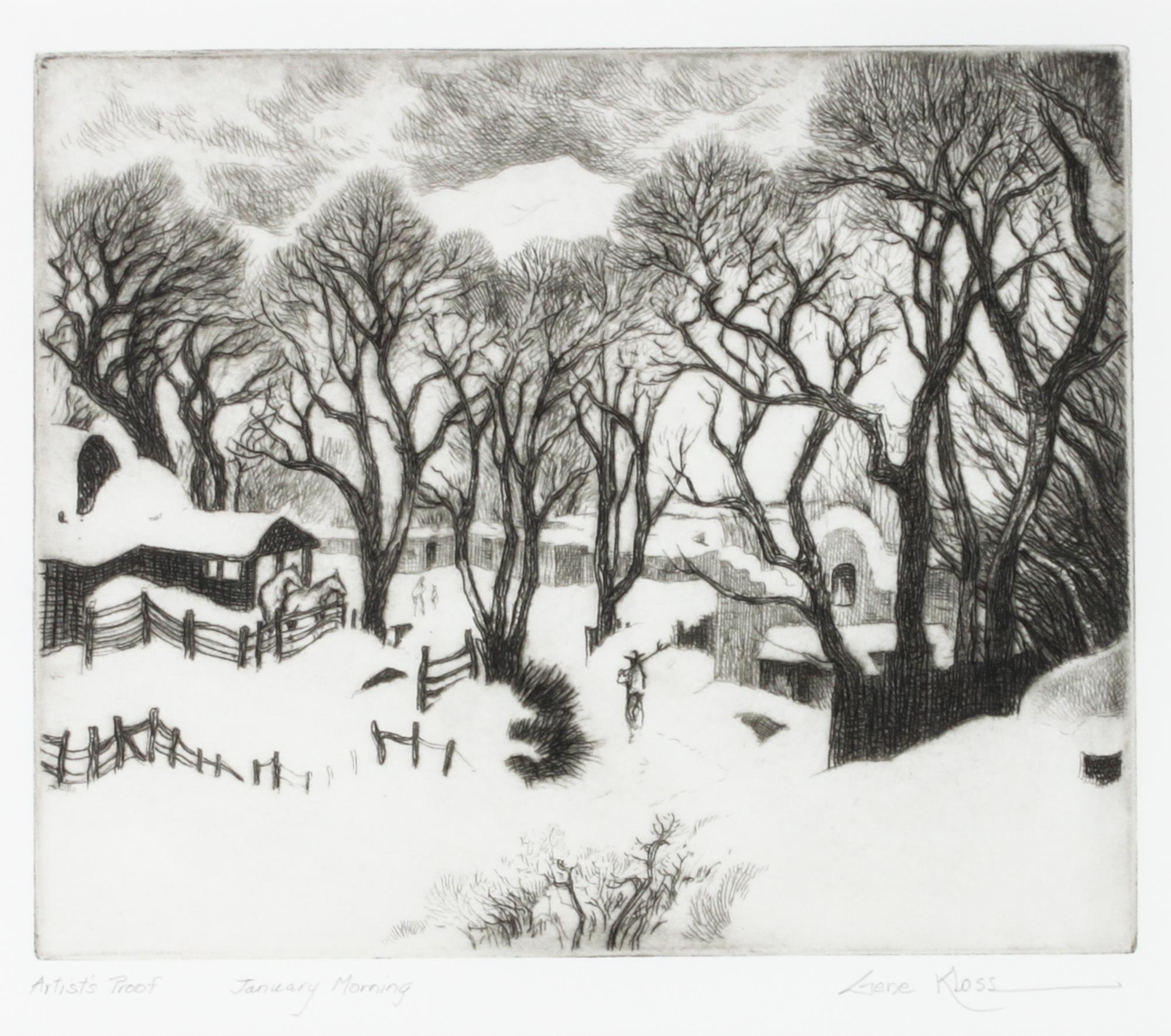 Gene Kloss, (American, 1903-1996), In Ranchos de Taos and January Morning