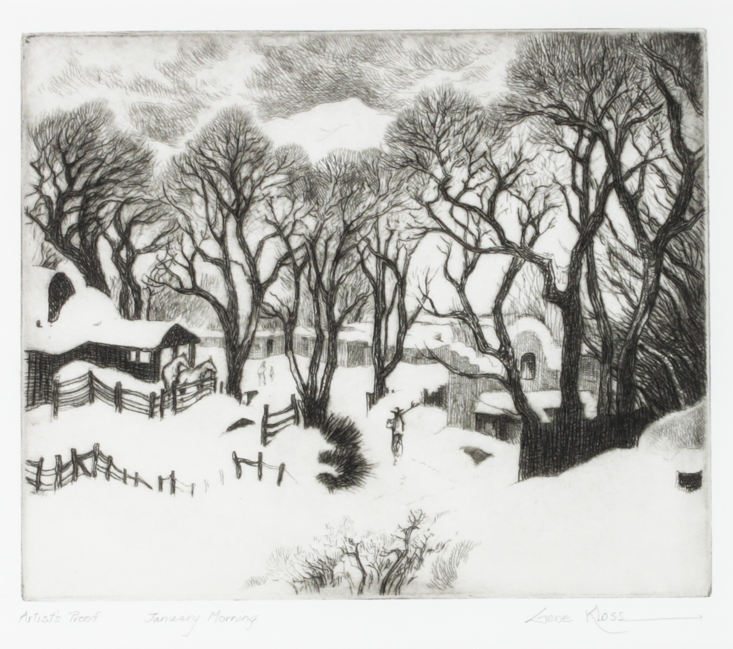 Gene Kloss, (American, 1903-1996), In Ranchos de Taos and January Morning