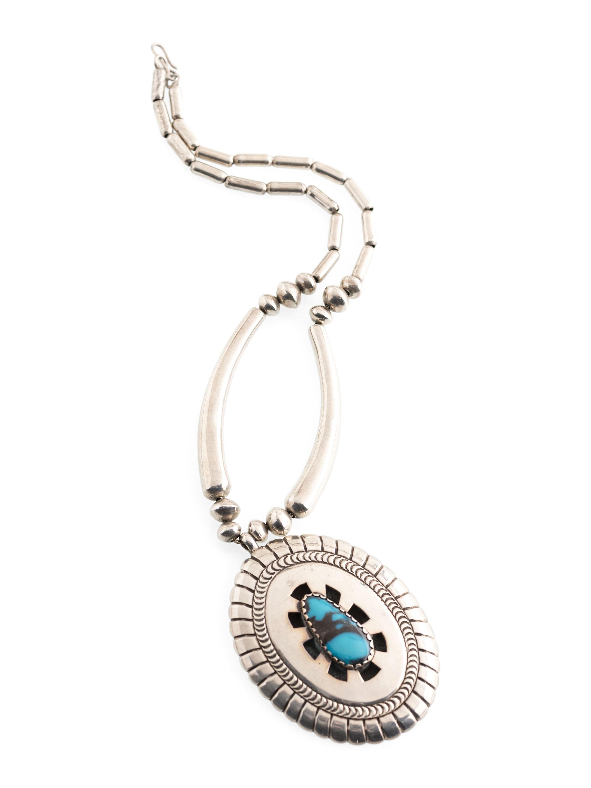 Silver and Bisbee Turquoise Necklace