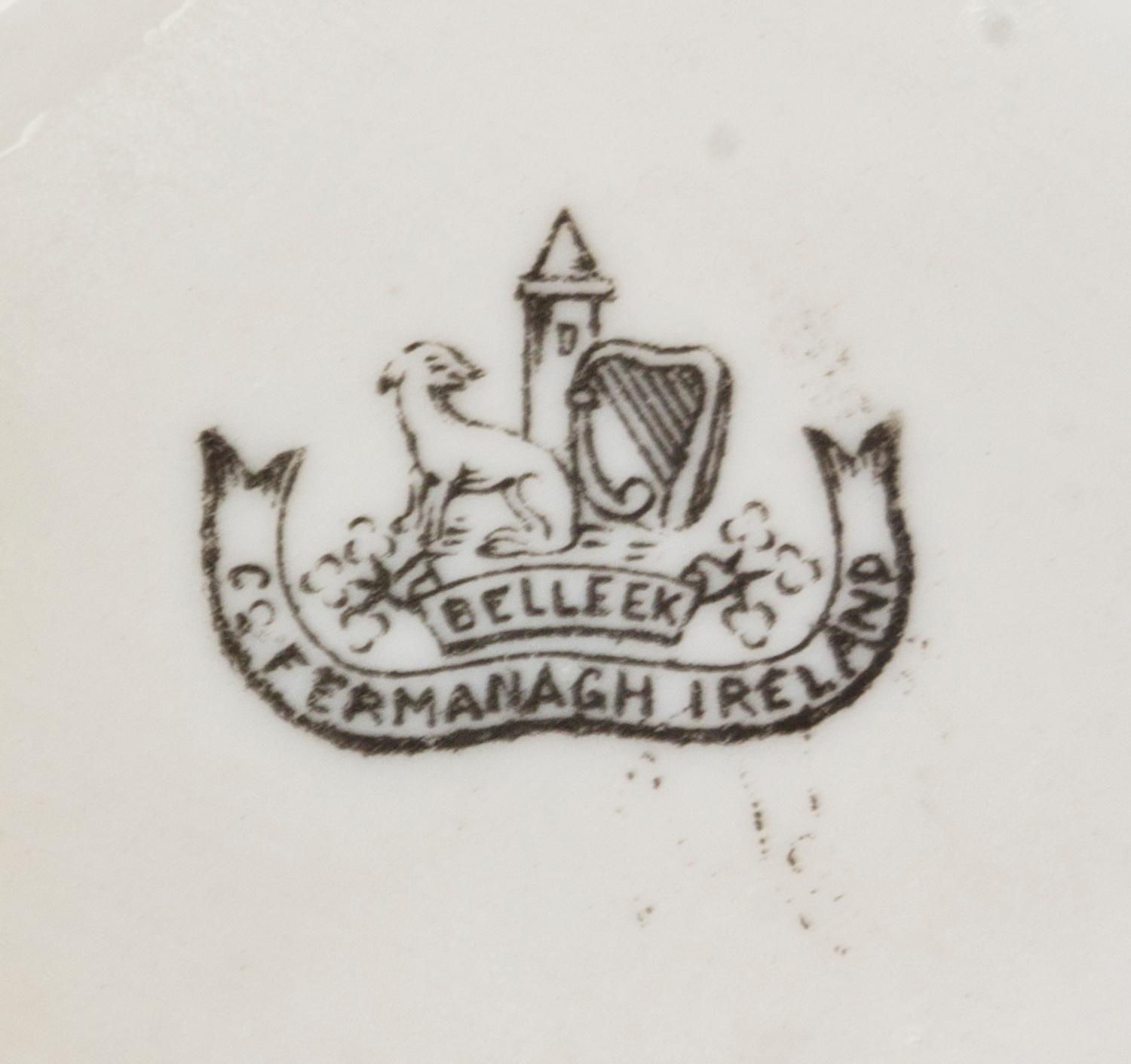A Belleek Neptune Tea Service, Width of tray 17 inches.