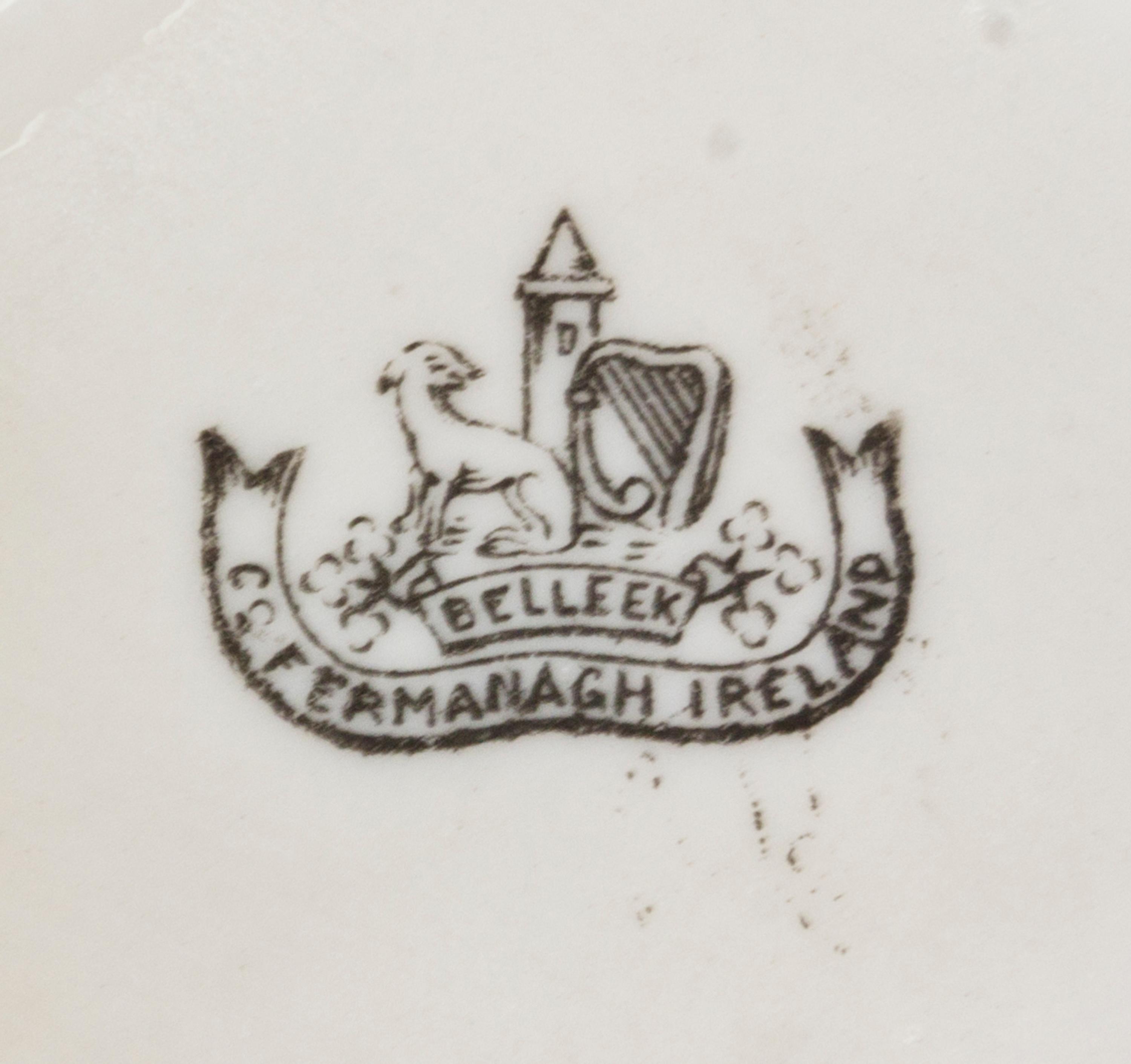 A Belleek Neptune Tea Service, Width of tray 17 inches.