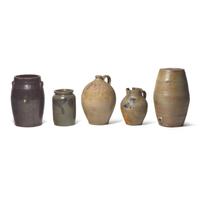 Five Assorted Stoneware Crocks or Water Coolers