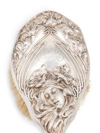 A Group of Seventeen Silver Art Nouveau Women's Dresser Articles