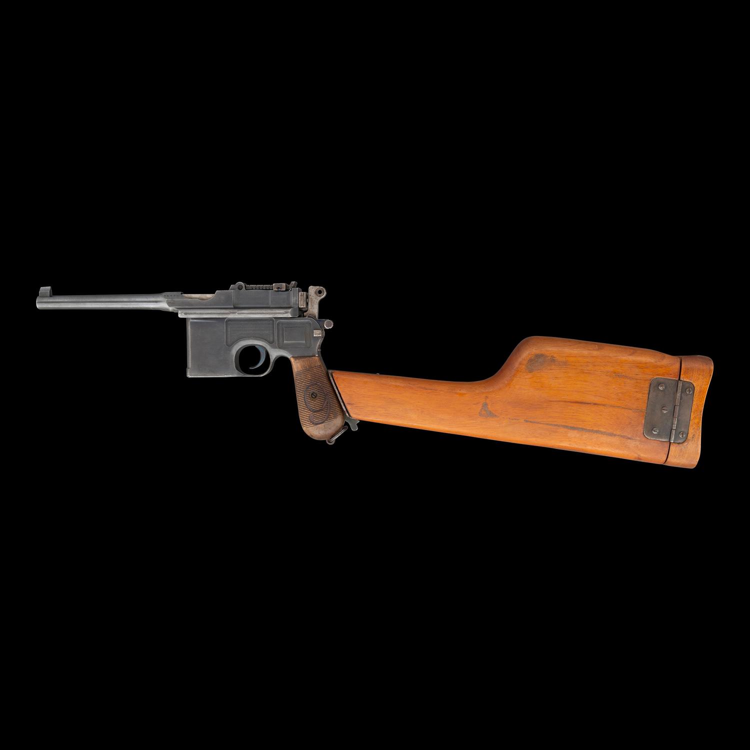 **Mauser C96 "Red 9" Broomhandle Pistol with Holster Stock and Leather Carrier Harness