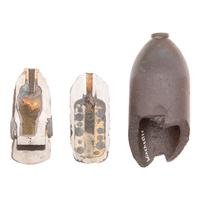 Two Civil War Era Excavated Sectioned Half Artillery Shells & An Exploded 30 Pound CS Read Shell