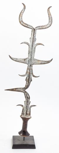 Two Decorative Metal Blades Height of tallest 26 1/2 inches.