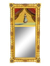 An American Classical Églomisé Inset Giltwood Mirror