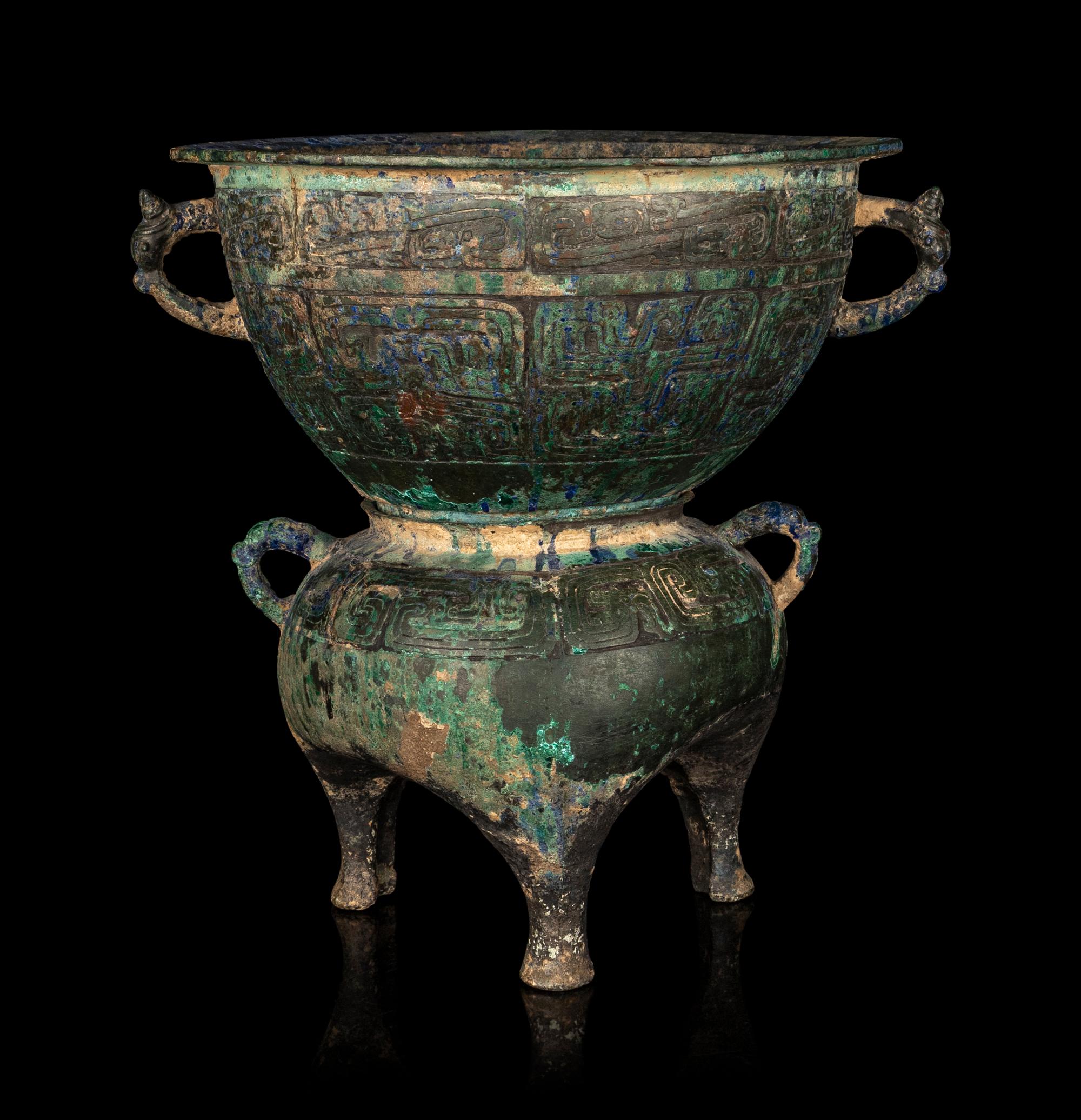 A Chinese Archaistic Bronze Two-Part Steamer, Yan