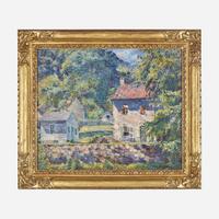 Clarence Raymond Johnson (American, 1894–1981) Untitled (House and Outbuildings in Sunlight)