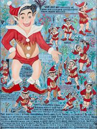Reverend Howard Finster, (American, 1916-2001), The Elves of Prodoon, #2,486, 1982