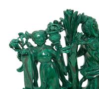 A Chinese Carved Malachite Figural Group