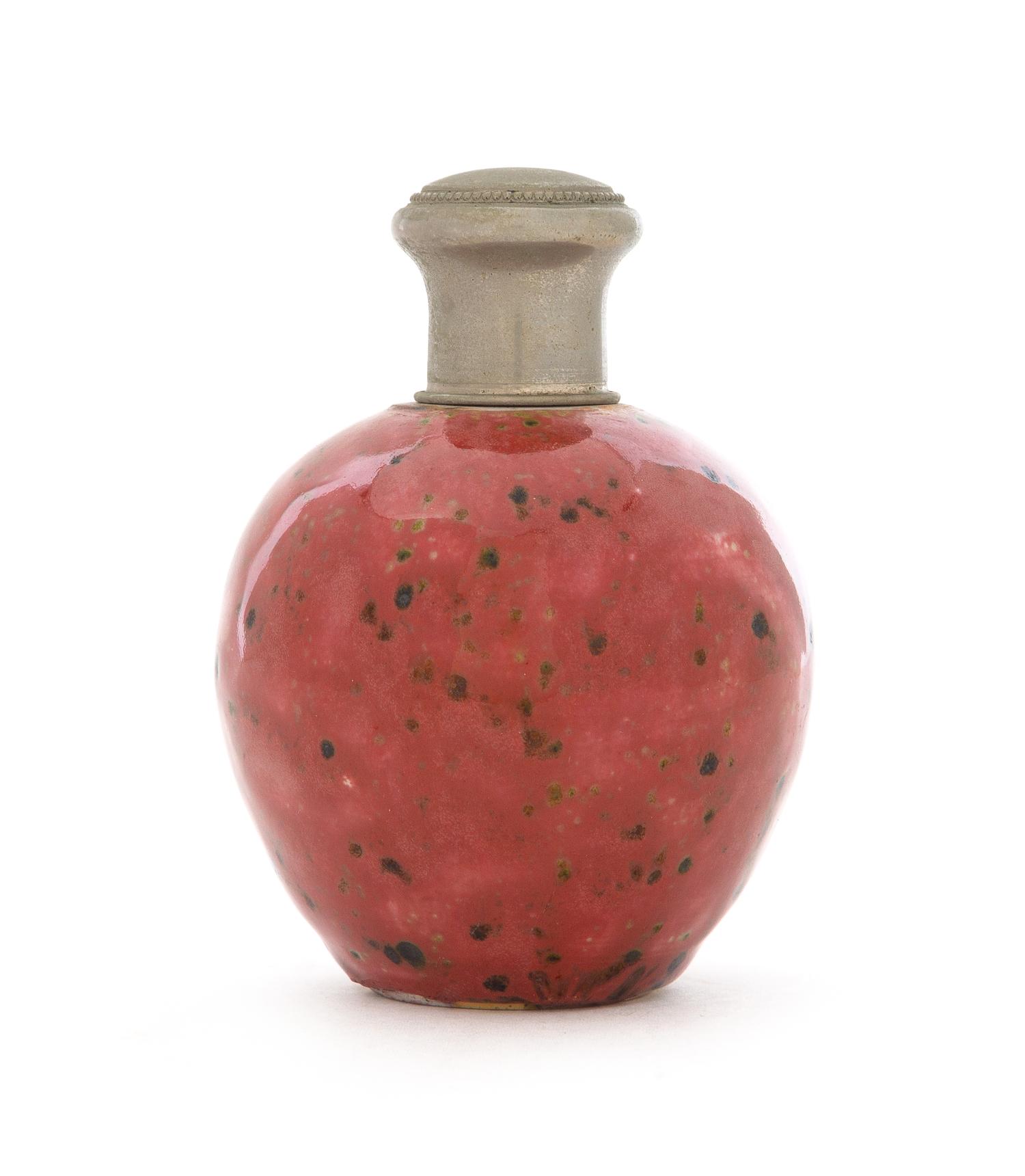 A Chinese Peachbloom Glazed Porcelain Ovoid Jar Height 4 inches. — 19TH CENTURY