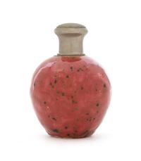 A Chinese Peachbloom Glazed Porcelain Ovoid Jar Height 4 inches. — 19TH CENTURY