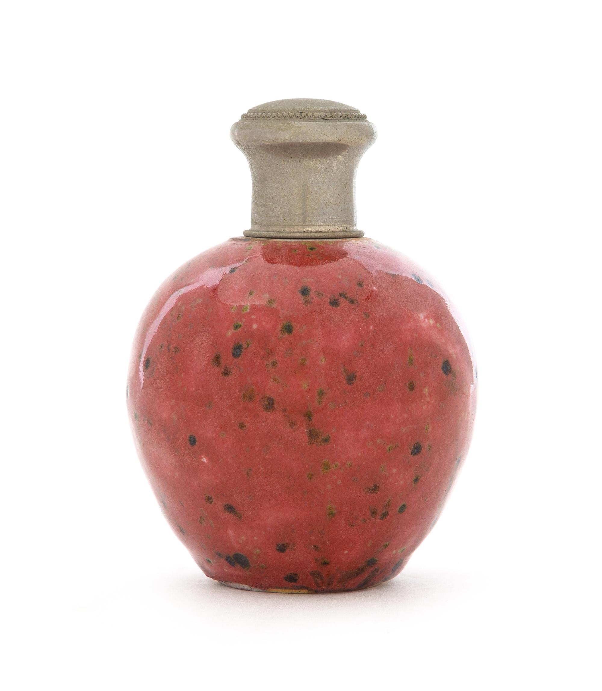 A Chinese Peachbloom Glazed Porcelain Ovoid Jar Height 4 inches. — 19TH CENTURY