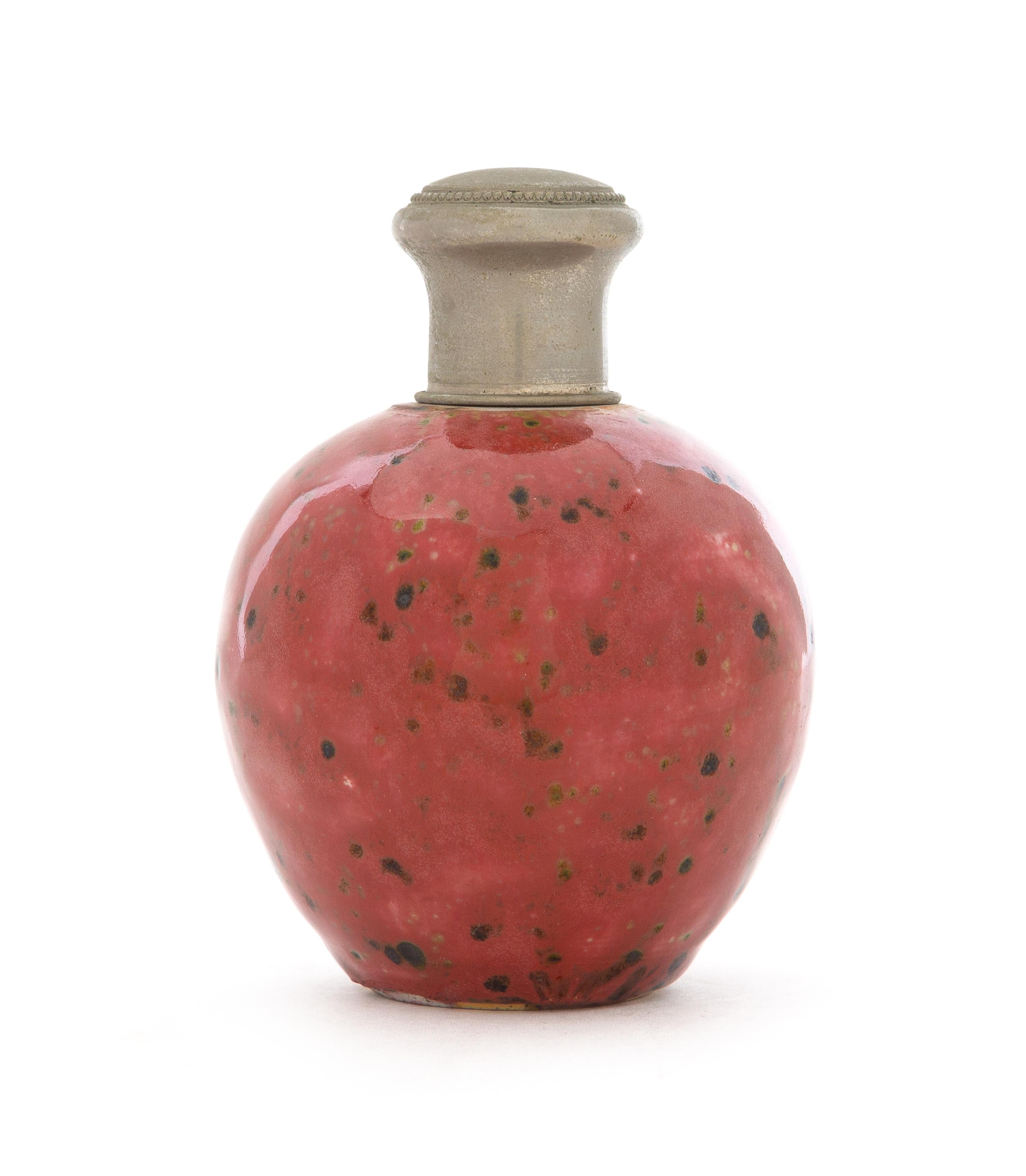 A Chinese Peachbloom Glazed Porcelain Ovoid Jar Height 4 inches. — 19TH CENTURY