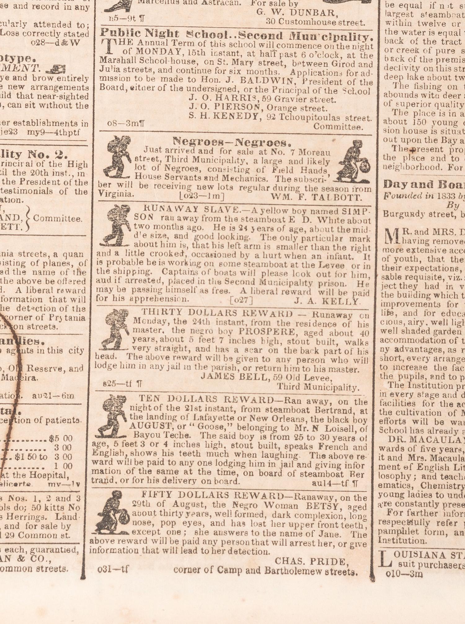 [NEW ORLEANS]. Extensive collection of 200+ New Orleans newspapers dating from the 19th century.