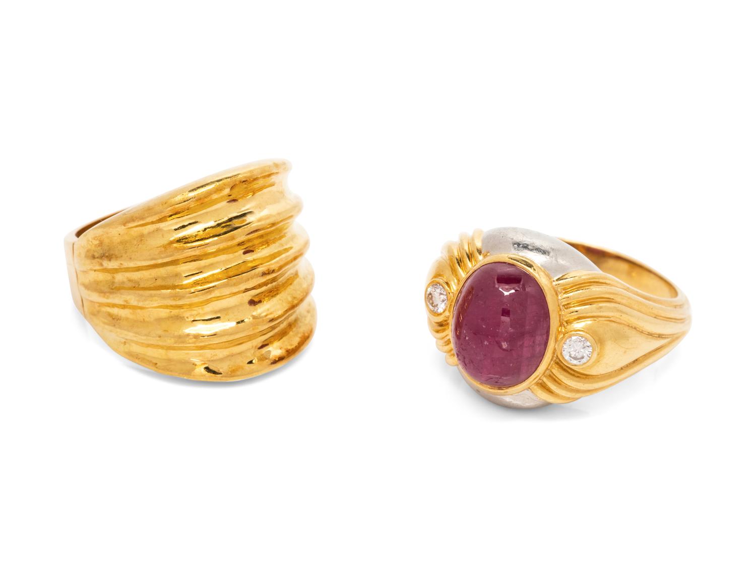 A Collection of 18 Karat Yellow Gold Rings,