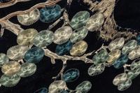 A Large Midnight Blue Satin Ground Embroidered Silk Panel