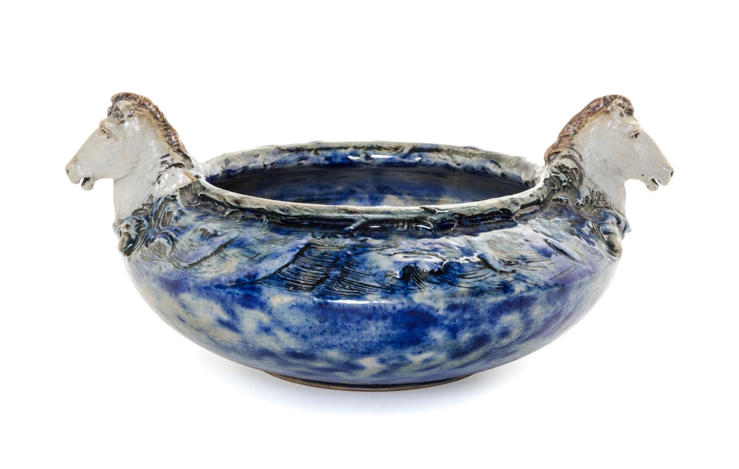 A Martin Brothers Glazed Stoneware Commemorative Bowl Width 9 3/4 inches. — CIRCA 1907
