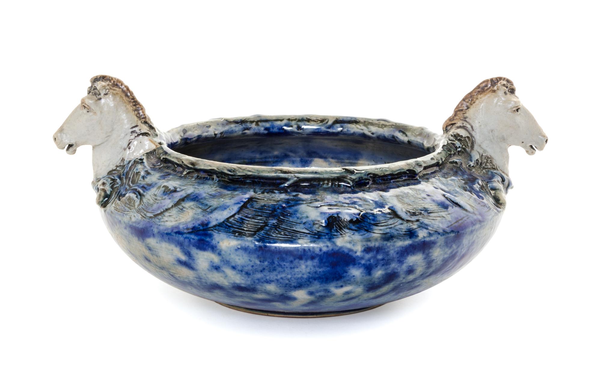 A Martin Brothers Glazed Stoneware Commemorative Bowl Width 9 3/4 inches. — CIRCA 1907