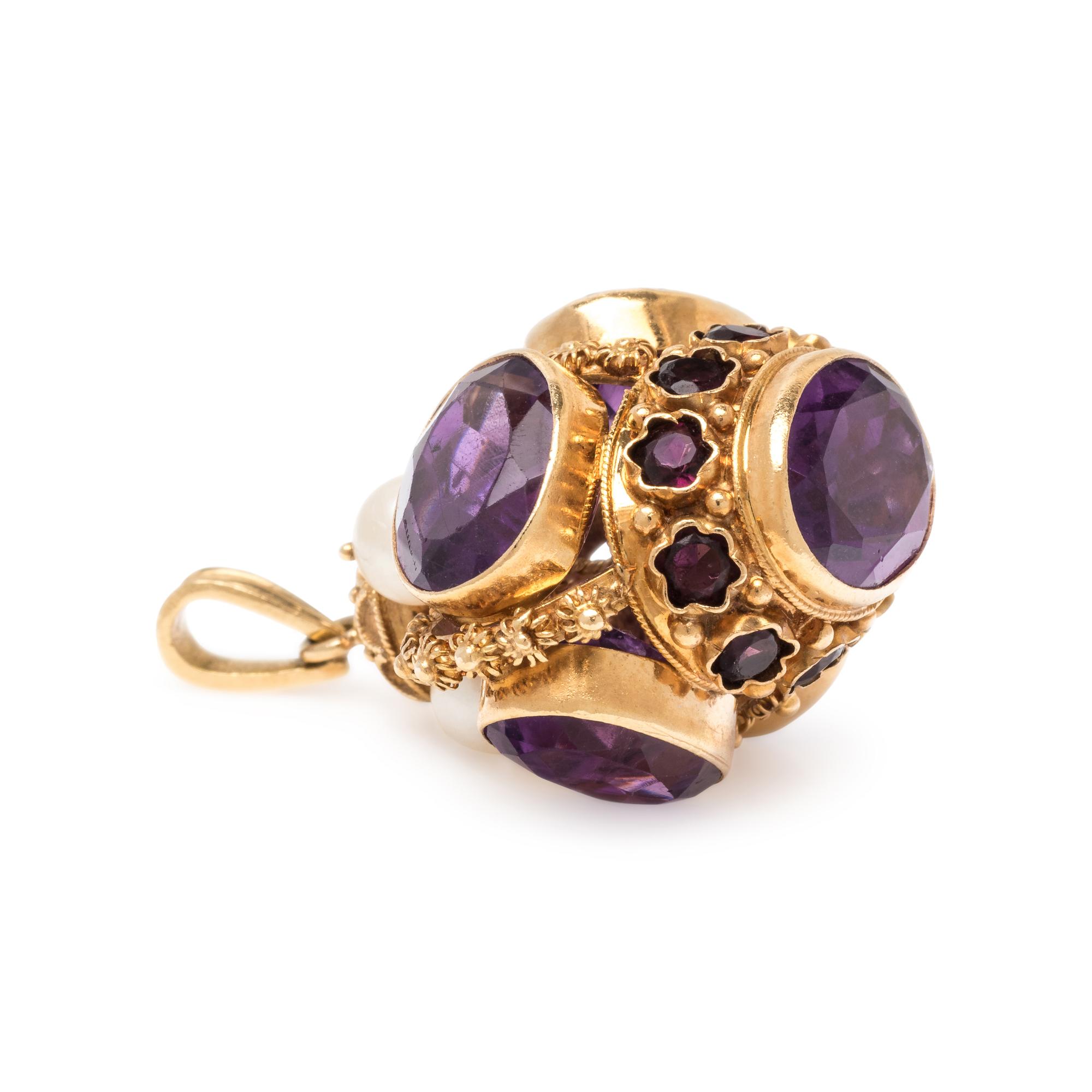 AMETHYST AND CULTURED PEARL PENDANT