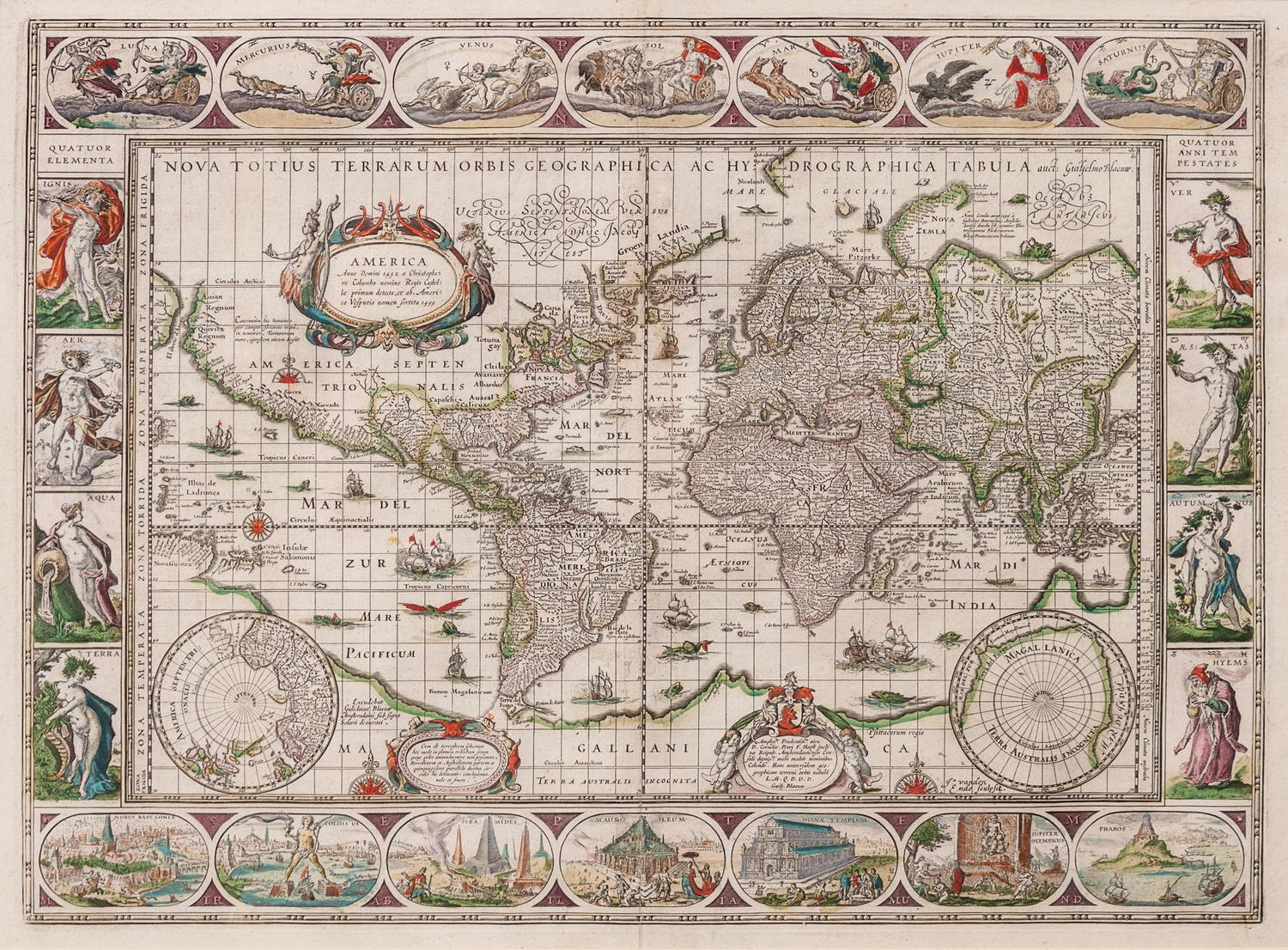WILLEM, BLAEU Nova Totius Terrarum Orbis Geographica ac Hydrographica Tabula. Auct. Guiljelmo Blaeuw, Amsterdam, [circa 1640]. — (Dutch, 1571-1638)