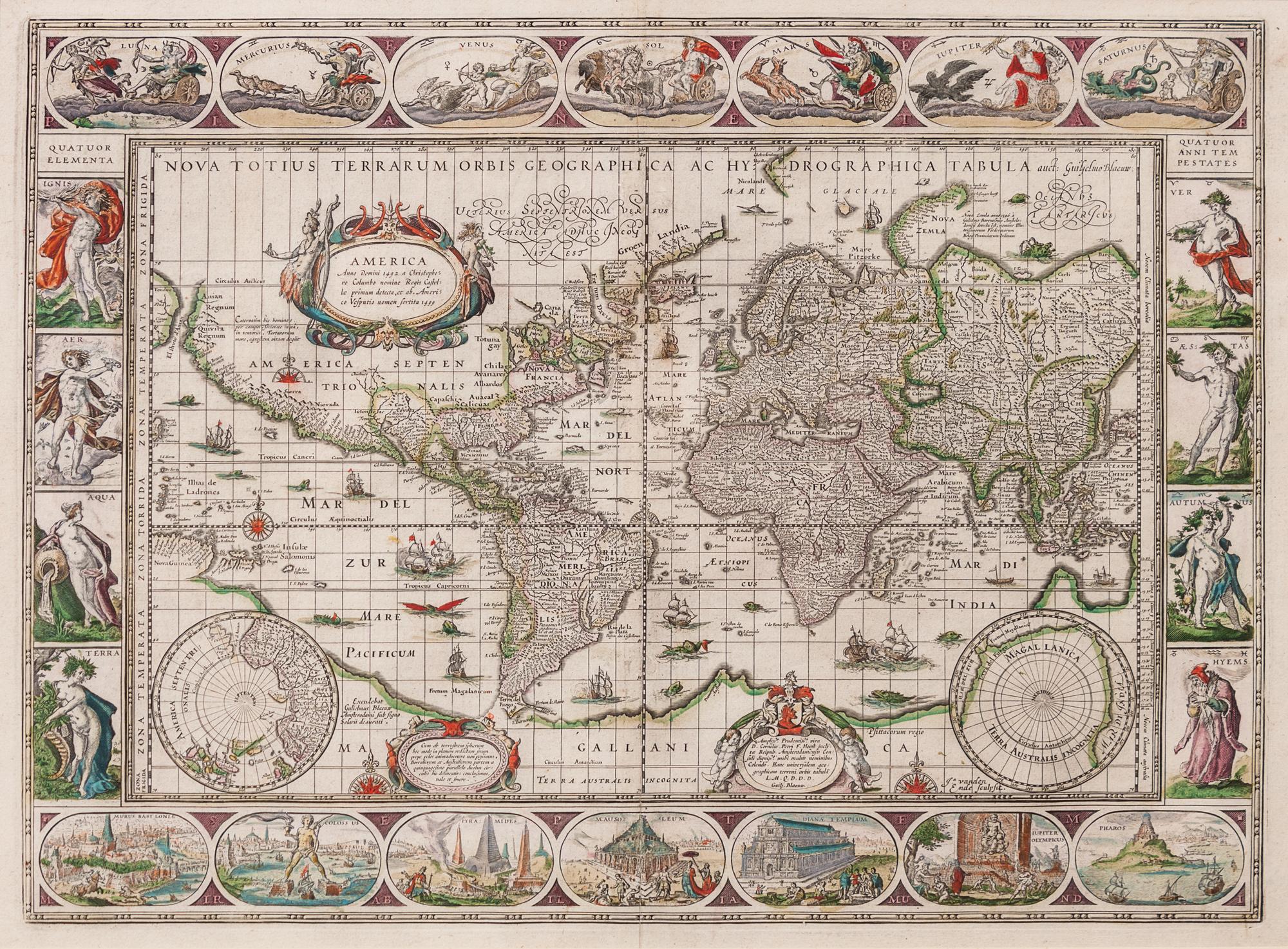 WILLEM, BLAEU Nova Totius Terrarum Orbis Geographica ac Hydrographica Tabula. Auct. Guiljelmo Blaeuw, Amsterdam, [circa 1640]. — (Dutch, 1571-1638)