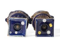 A Pair of Wedgwood Parcel Gilt Cobalt Glazed Ewers