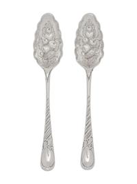 A Pair of George III Silver Berry Spoons