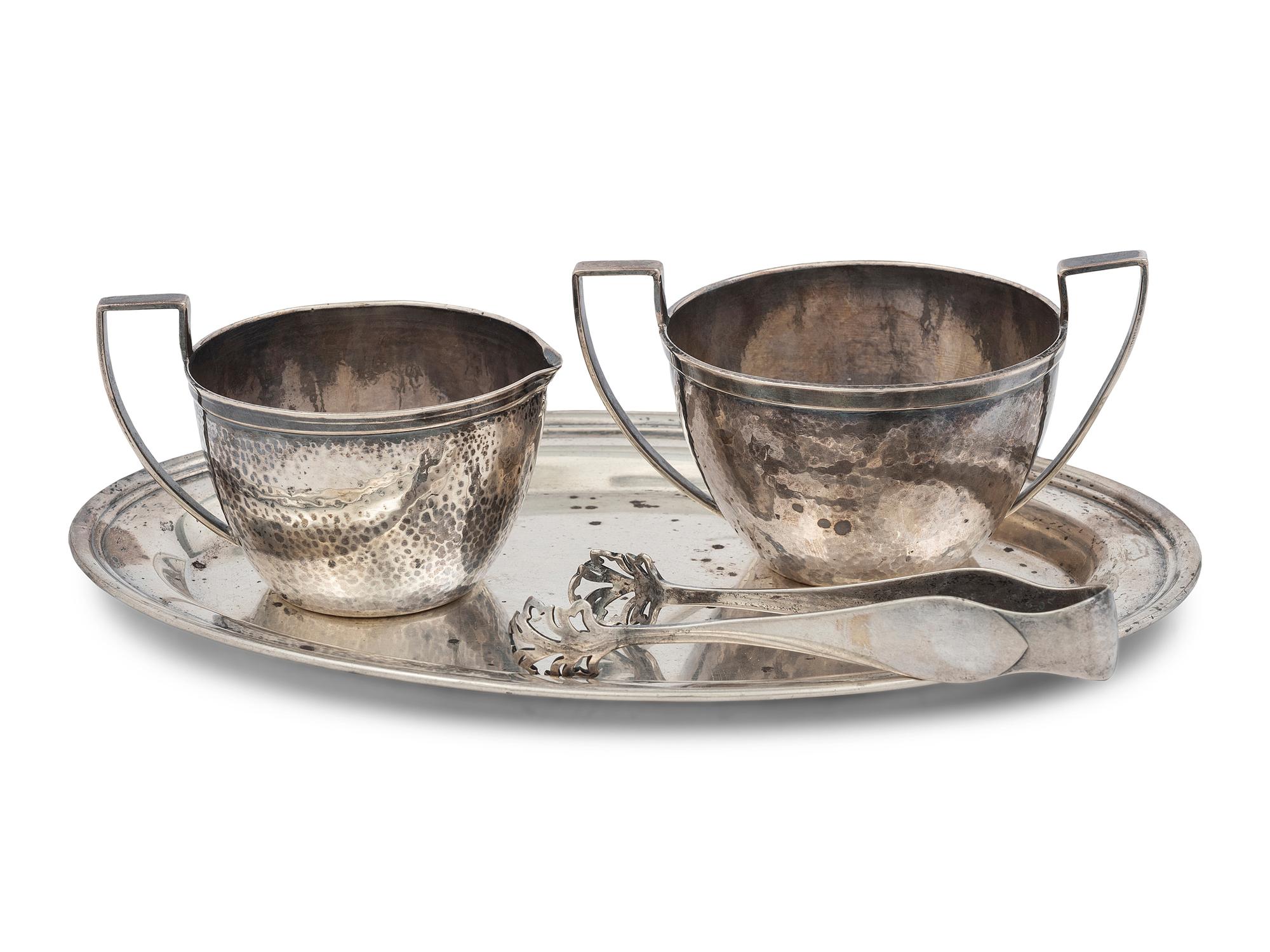 An American Arts & Crafts Silver Creamer and Sugar