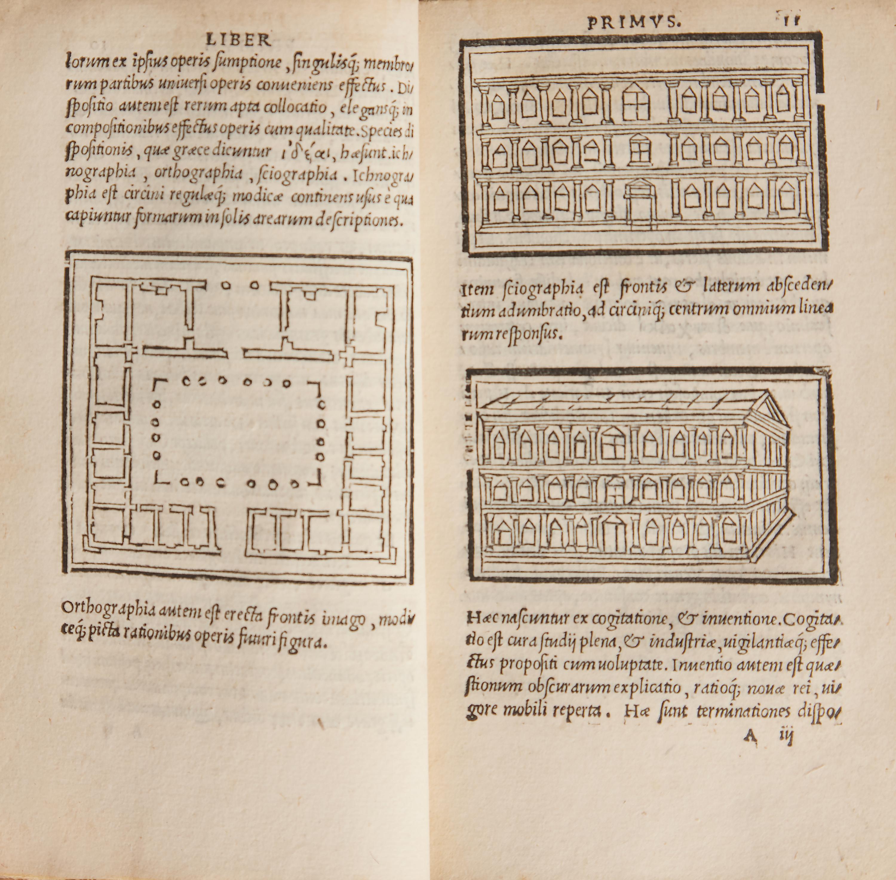[Architecture] Vitruvius, Marcus. M. Vitruvii de Architectura Libri decem nuper maxima diligentia castigati atq; excusi, additis, Iulii Frontini De aqueductibus libris propter materiae affinitatem