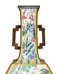 A Chinese Canton Enamel on Copper Vase